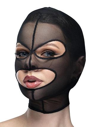 Маска сітка з відкритим ротом і очима feral feelings — mask black. passion&books
