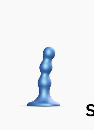 Насадка для страпона strap-on-me dildo plug balls blue metallic s. passion&books