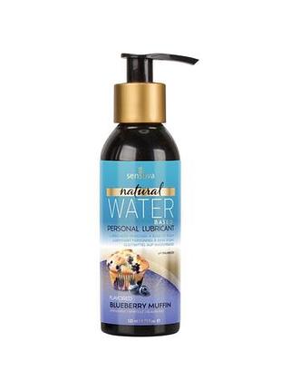 Смазка на водной основе sensuva natural water-based blueberry muffin 125мл без глицерина и парабенов. passion&books