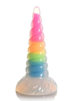 Фентезійний фалоїмітатор creature cocks luminescent rainbow silicone dildo