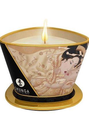 Массажная свеча shunga massage candle - vanilla fetish (170 мл) с афродизиаками. passion&books