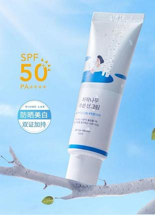 Сонцезахисний крем round lab birch juice moisturizing sun cream spf50+ pa++++, 50 мл