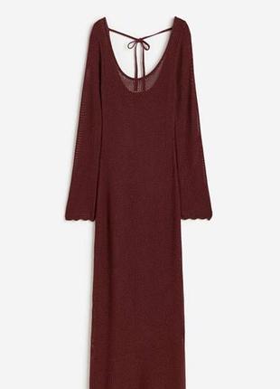 Tie-detail hole-knit dress h&m💋🤎❤️