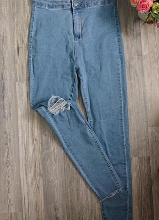 Летние джинсы скинни высокая посадка р. 48/50