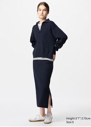 Трикотажна спідниця uniqlo з розрізом на нозі