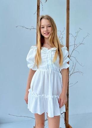 Сукня біла муслінова