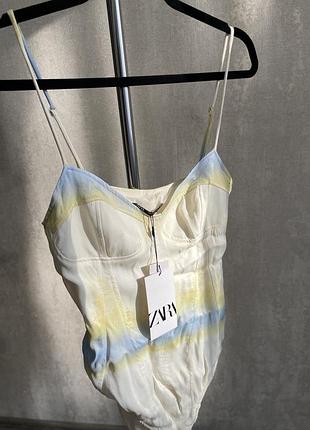 Боді zara лимонного кольору