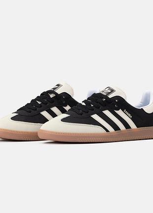 Кроссовки унисекс adidas samba og black wonder white