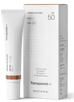 Transparent lab tinted moisturizing lip gloss terracota with spf50 - бальзам для губ нюдовий