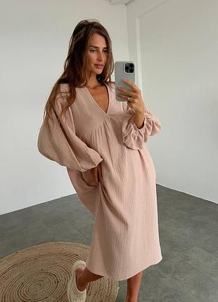 Платье из муслина объемного кроя платье хлопок