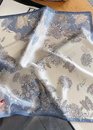 Сатинова жіноча шаль хустка палантин шарф штучний шовк 70/70 см