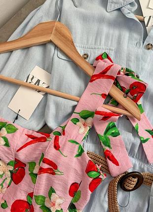 Дуже гарна сукня zara нова колекція з перчиками принт 🌶️4 фото