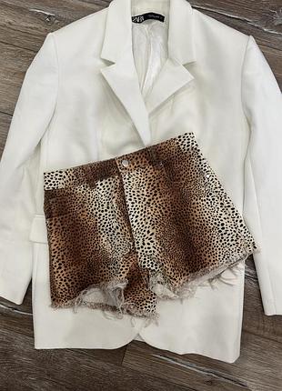 Стильні джинсові шорти tenezis леопардовий принт