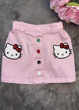 Неймовірна стильна якісна міні спідниця hello kitty на дівчинку 4/5р. h&m