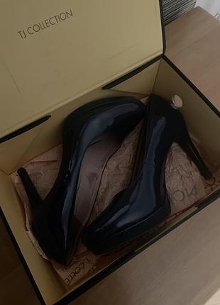 Темносині лакові лодочки