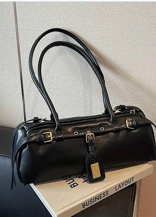 Чорна сумка сумочка багет модна сумка