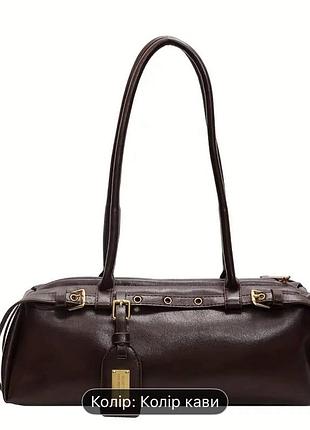 Коричнева модна сумка багет сумочка2 фото