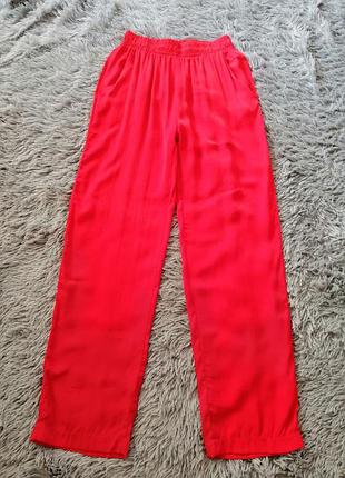 Брюки высокая посадка искусственный шелк