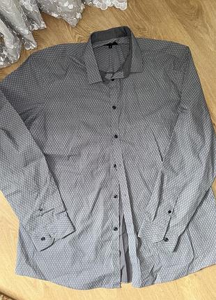 Красивая серая мужская рубашка, классическая рубашка на праздник или каждый день