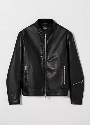 Шкіряна жіноча чорна куртка бомбер zara new