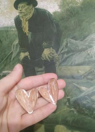 Серьги с керамическим покрытием сердечки