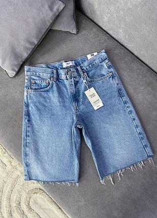 Удлиненные джинсовые шорты бермуды mango. размер 36. новые.