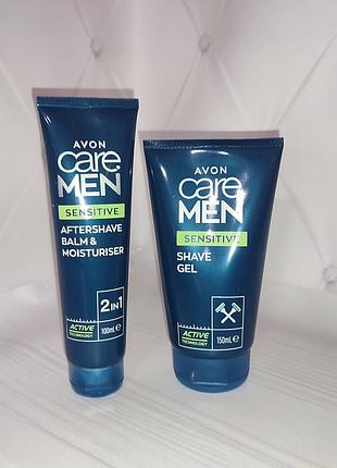 Набір гель для гоління бальзам після гоління avon men м'який догляд