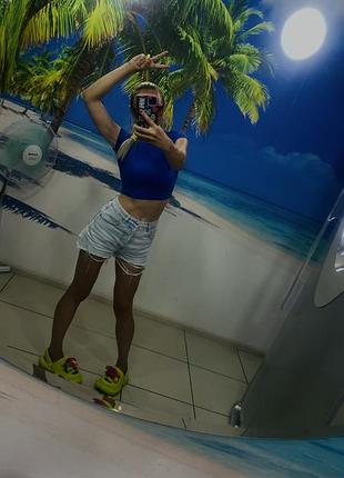 Женский синий топ в рубчик fb sister 💙