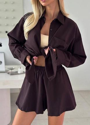 6️⃣5️⃣0️⃣грн жіночий літній костюм шорти+сорочка