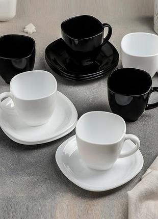 Набор чайный 12предметов luminarc carine black/white d2371
