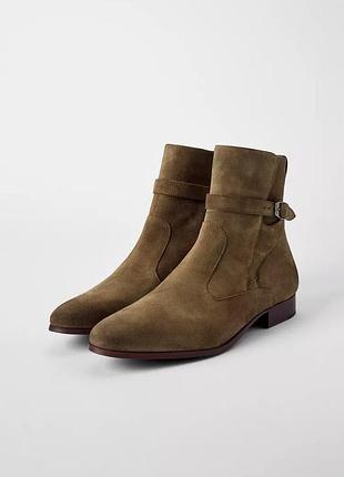 Коричневі черевики жіночі замша zara new