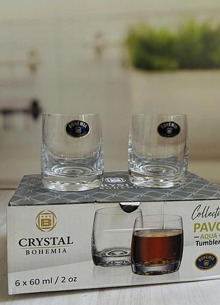 Стопки для горілки скло bohemia pavo aqua 60 мл/ 6 шт