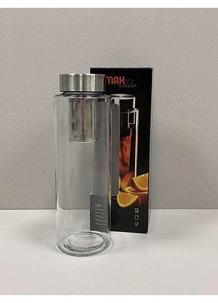 Пляшка д-води з фільтром 1л simax pure aqua bottle s10120/met