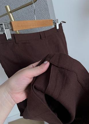 Шоколадні льняні шорти jil sander оригінал made in italy 100% льон6 фото