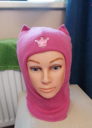 Шапка детская шлем  розовая