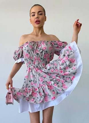 Красивое летнее платье с цветочным принтом eb-758