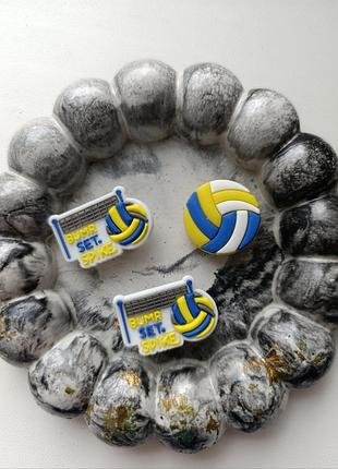 Джибітси на крокси лот набір 3 шт jibbitz crocs волейбол 🏐