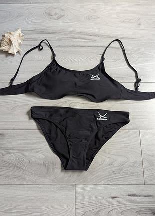 Черный раздельный купальник, женский купальник топ