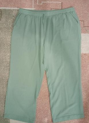 Ярко-оливковые шифоновые палаццо на резинке, размер 16 - xl - 50