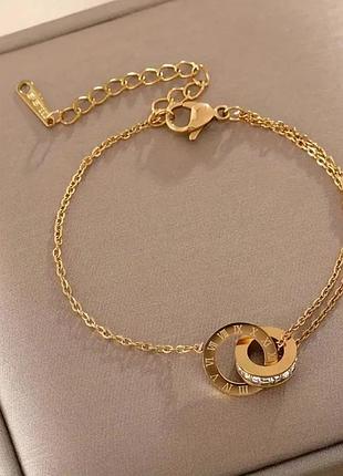 Модный золотистый браслет цепочка на руку