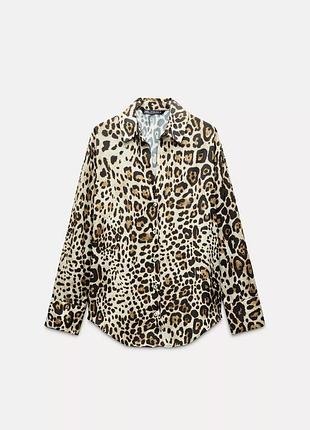Satin shirt leopard / атласна сорочка леопардова zara