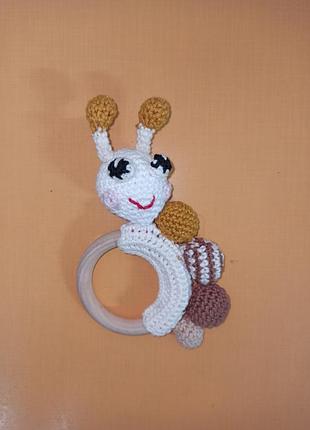 Погремушка прорезыватель гусеницы