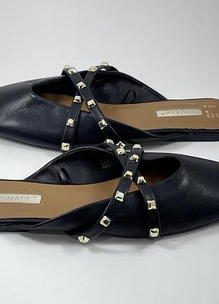 Primark black slip-on flats with criss cross 🕶️👒2 фото