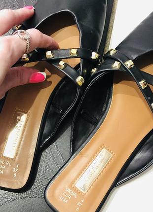 Primark black slip-on flats with criss cross 🕶️👒5 фото