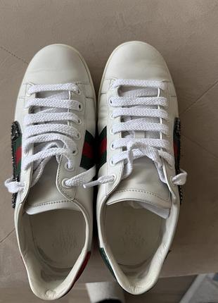 Gucci ace кросівки з брошкою у вигляді шпильки