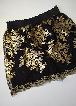 Красивая мини юбка юбка юбка с пайетками guess оригинал, размер xs