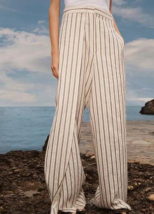 Полосатые брюки с льном - limited edition