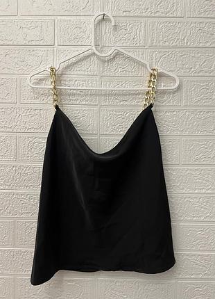 Шикарна жіноча майка з цепочкою на бретельках