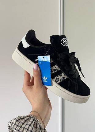 Женские кроссовки adidas campus black leopard кроссовки адидас обуви топ
