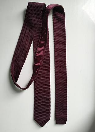 Бордовый вязаный галстук галстук marks & spencer